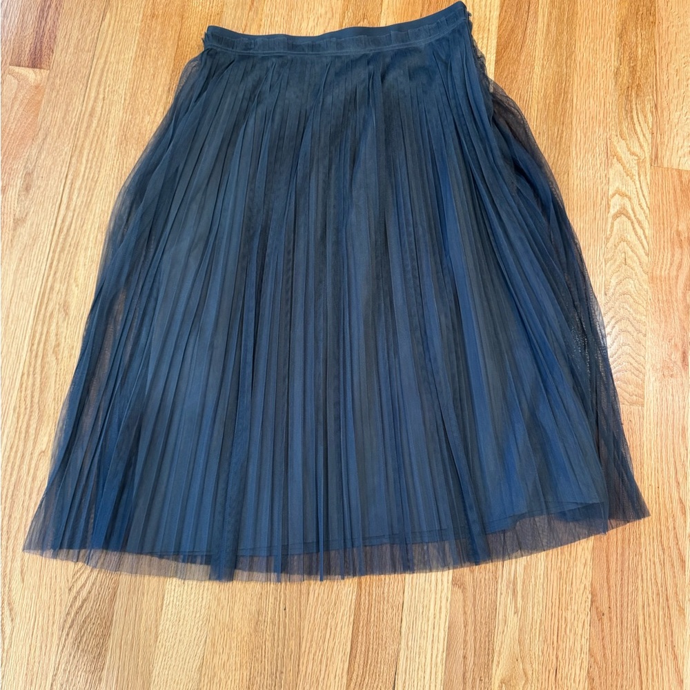 Elegant Grey Sheer Pleated Skirt